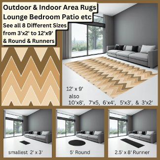 Brown Cream Beige Peaks Geometric Abstract Area Rug