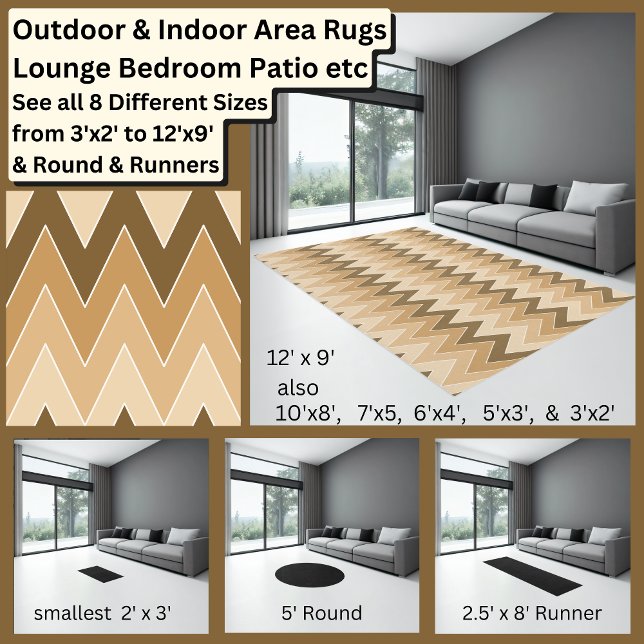 Brown Cream Beige Peaks Geometric Abstract Area Rug (Creator Uploaded)