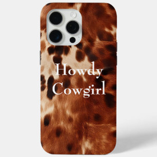 Brown Cream Black Cowhide iPhone 15 Pro Max Case