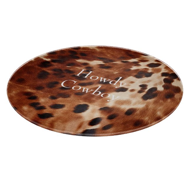 Brown Cream Black Cowhide  Cutting Board (Corner)