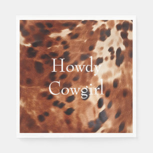 Brown Cream Black Cowhide  Napkins