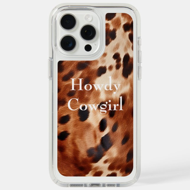 Brown Cream Black Cowhide  Speck iPhone Case (Front (White Titanium))