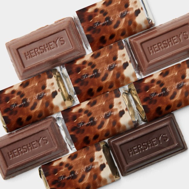 Brown Cream Black Cowhide Wedding Hershey's Miniatures (Assorted)