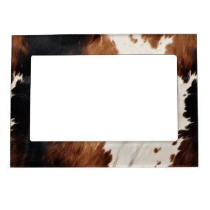 Brown Cream Black Southwest Cowhide Magnetic Frame