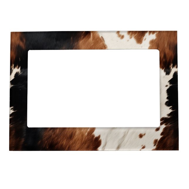 Brown Cream Black Southwest Cowhide Magnetic Frame (Front)