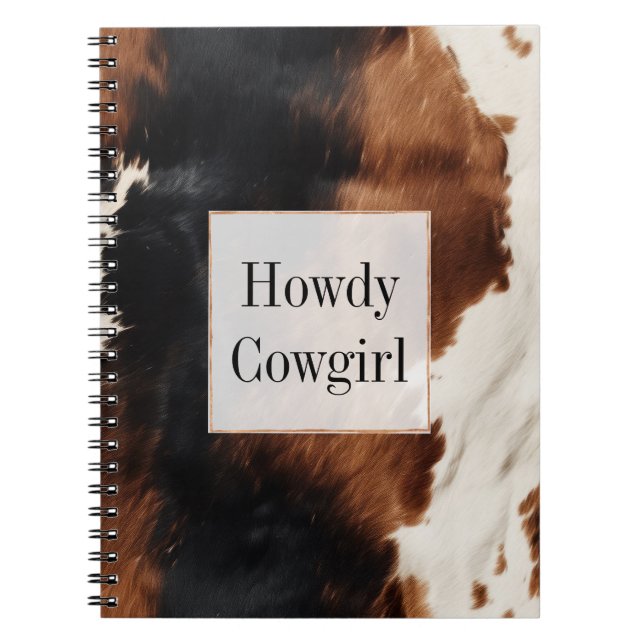 Brown Cream Black Southwest Cowhide Notebook (Front)