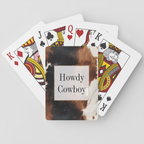 Brown Cream Black Southwest Cowhide Poker Cards