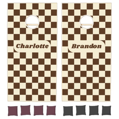 Brown & Cream Checker with Names