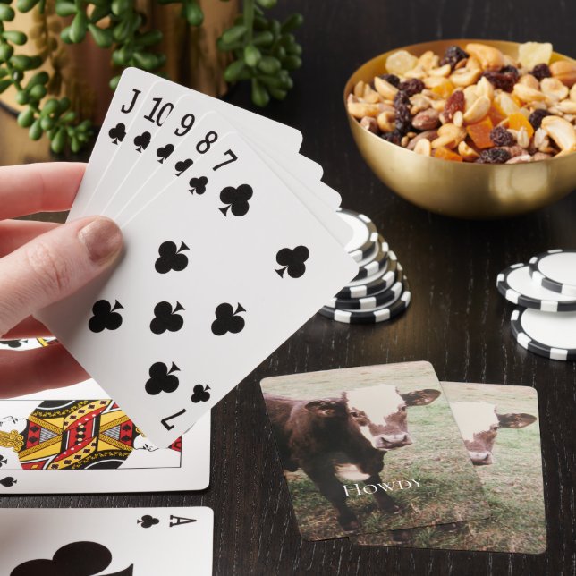 Brown Cream Cow Poker Cards (In Situ)