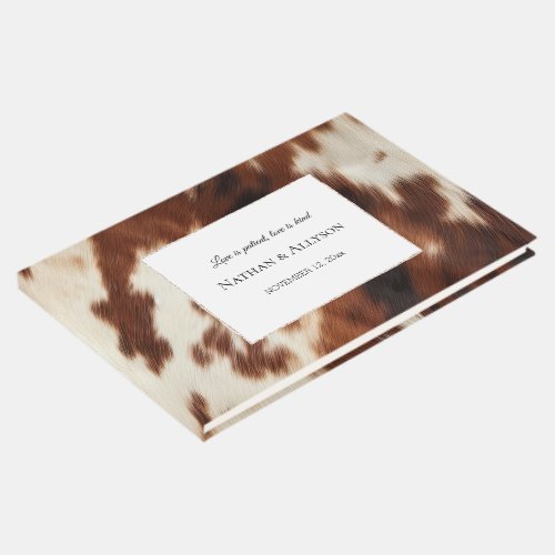 Brown Cream Cowhide Guest Book