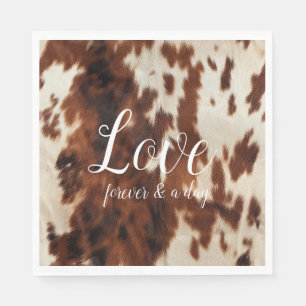 Brown Cream Cowhide Napkins