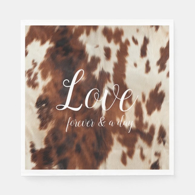 Brown Cream Cowhide Napkins (Front)
