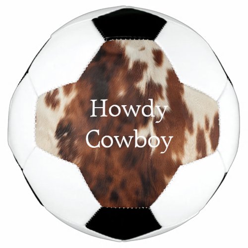 Brown Cream Cowhide  Soccer Ball