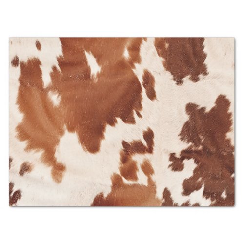 Brown Cream Cowhide Western Tissue Paper