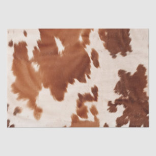 Brown Cream Cowhide Western Tissue Paper