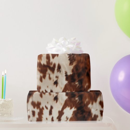 Brown Cream Cowhide Wrapping Paper