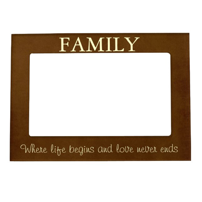 Brown/Cream Family Quote Magnetic Frame (Front)
