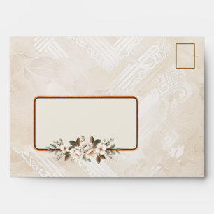 Brown & Cream Floral Neutral Envelope