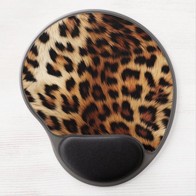 Brown Cream Leopard Animal  Gel Mouse Pad (Front)
