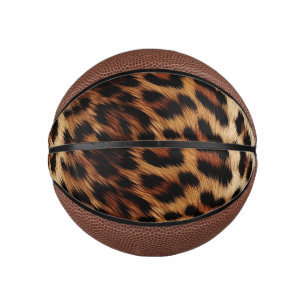 Brown Cream Leopard Animal Mini Basketball