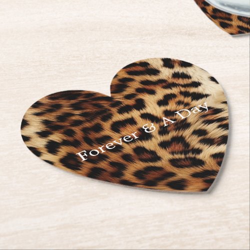 Brown Cream Leopard Animal  Paper Coaster