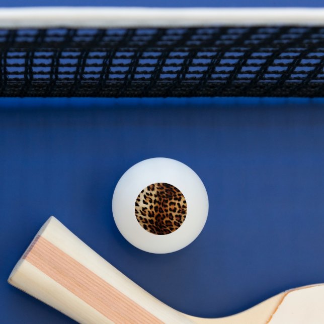 Brown Cream Leopard Animal  Ping Pong Ball (Table)