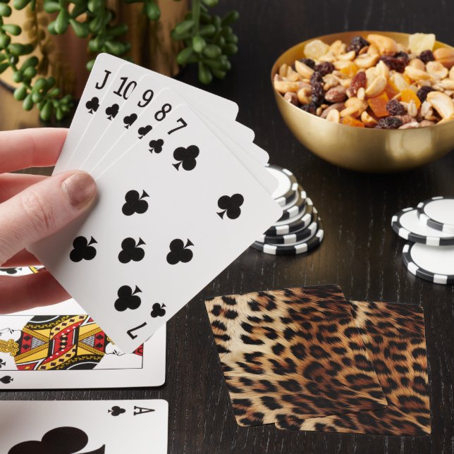 Brown Cream Leopard Animal  Poker Cards (In Situ)