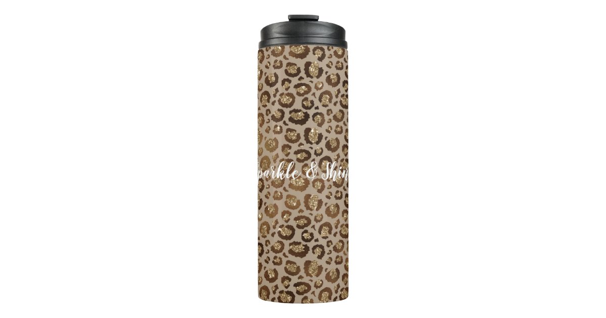 Brown and Beige Leopard Print Thermal Thumbler Thermal Tumbler