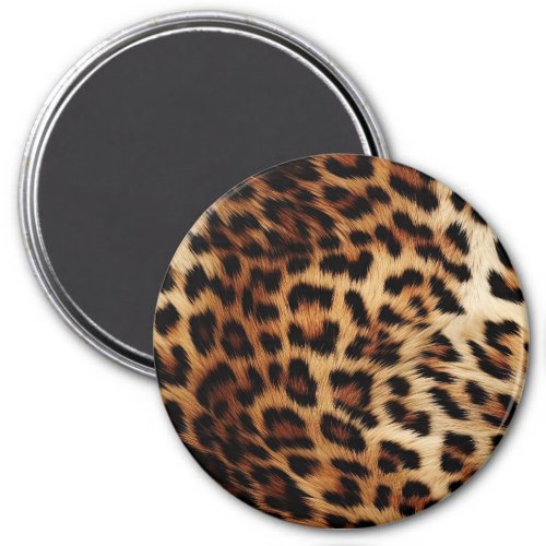 Brown Cream Leopard Animal Print  Magnet