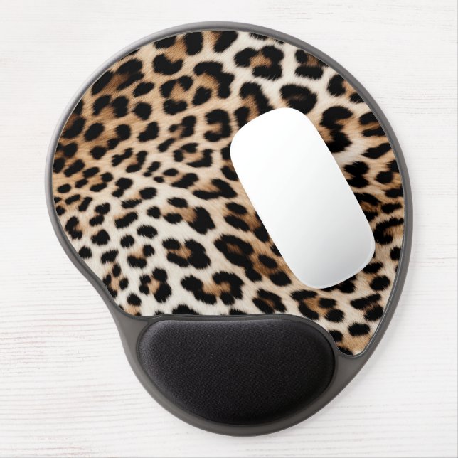 Brown Cream Leopard  Gel Mouse Pad (Left Side)