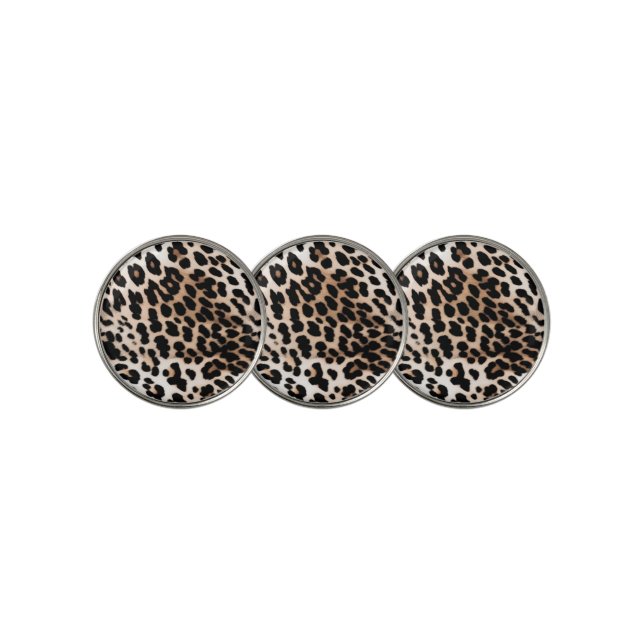 Brown Cream Leopard Golf Ball Marker (3 Up)