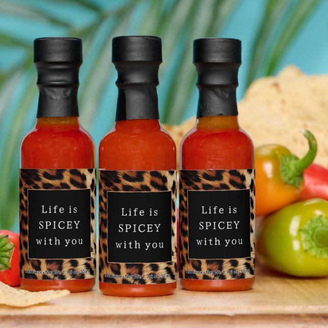 Brown Cream Leopard Print Hot Sauces (Multi)