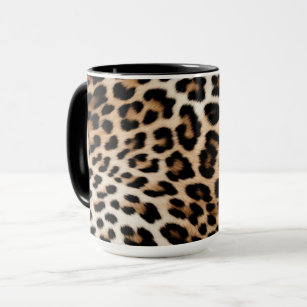 Brown Cream Leopard Print Mug