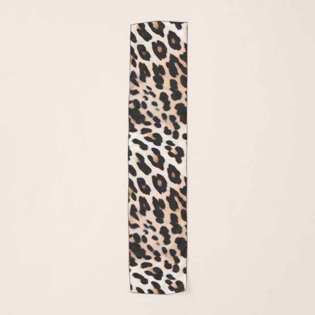 Brown Cream Leopard  Scarf (Front)