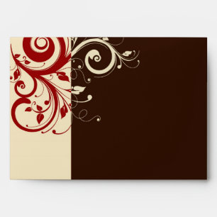 Brown/Cream/Red Reverse Swirl Envelope