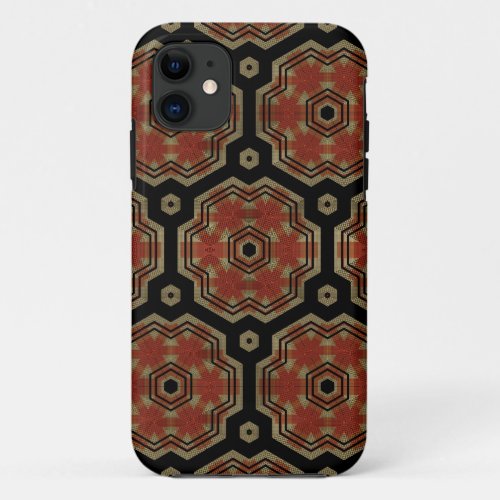 Brown Cream Retro Dots Art Seamless Pattern iPhone 11 Case