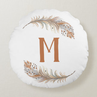 Brown & Cream Round Pillow