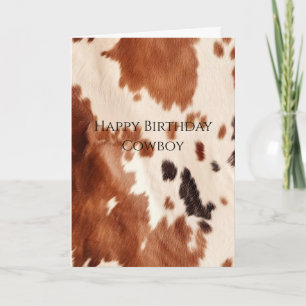 Brown Cream Southwest Cowhide Card