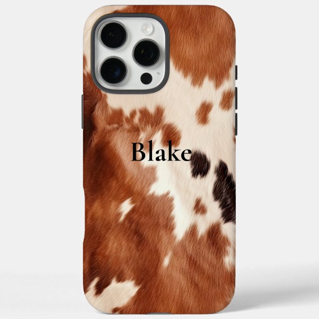 Brown Cream Southwest Cowhide Christmas Case-Mate iPhone Case (Back)