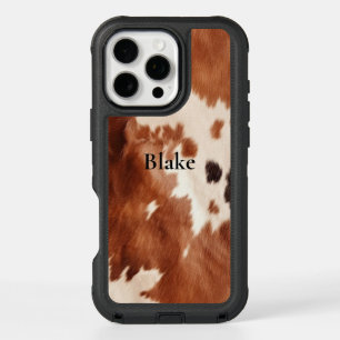 Brown Cream Southwest Cowhide Christmas iPhone 16 Pro Max Case
