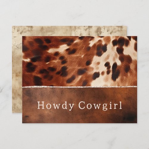 Brown Cream Southwest Cowhide Postcard