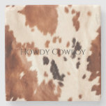 Brown Cream Southwest Cowhide  Stone Coaster