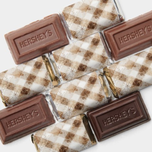 Brown Cream Squares Spider Webs Halloween Hershey's Miniatures