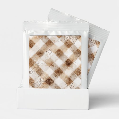 Brown Cream Squares Spider Webs Halloween Hot Chocolate Drink Mix