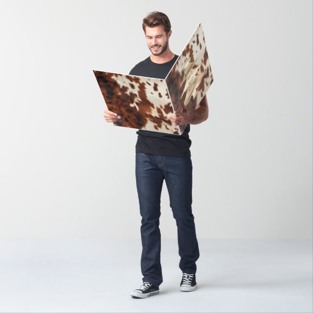 Brown Cream Western Cowhide Christmas Card (In Situ)