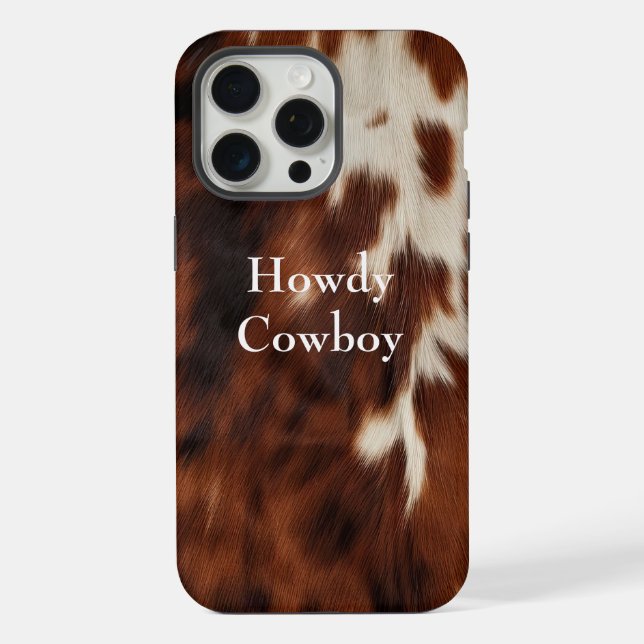 Brown Cream Western Cowhide  iPhone Case (Back)