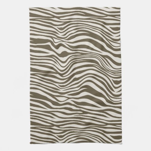 Brown Cream Zebra Print Kitchen Towel