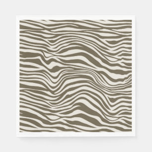 Brown Cream Zebra Print Napkins