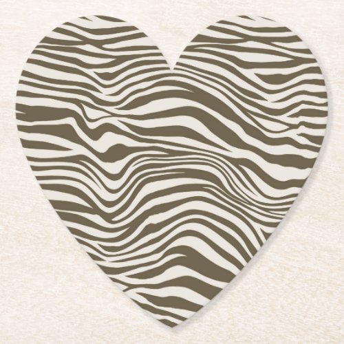 Brown Cream Zebra Print Paper Coaster