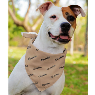 Brown, Create Your Own Pet Dog Name Bandana
